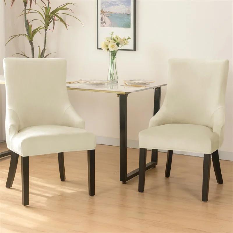 1PC Velvet Dining Chair Cover Elastic High Back Sloping Armchair Slipcover Accent Wedding Chair Seat Slipcover for Home Decor