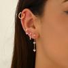 Korean version of women's hot-selling earrings set, niche love design zircon earbone studs, versatile earrings for women