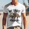 Men's Plus Size T-shirt With My Spirit Animal Is a Sloth Unisex White Cotton Tee