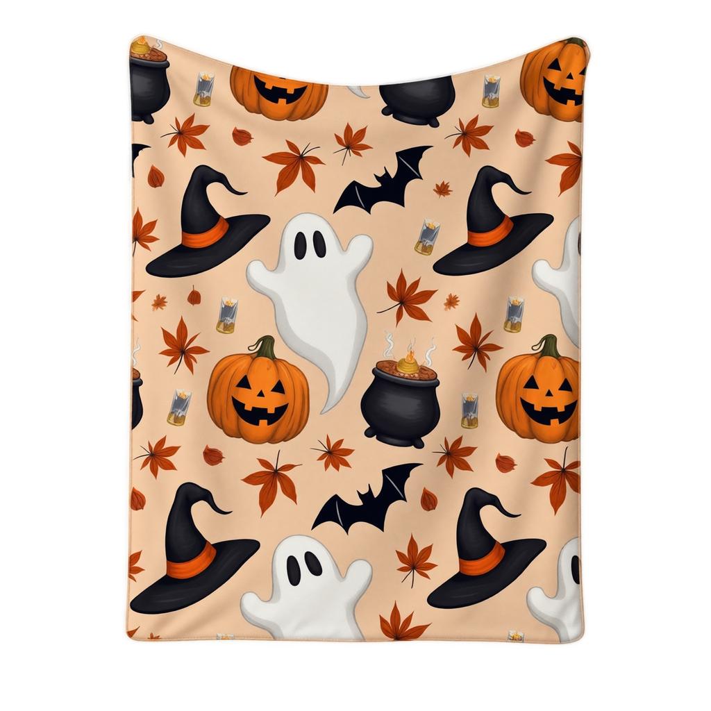 Halloween Flannel Throw Blanket Printed 130 150 cm for Couch Sofa Bed