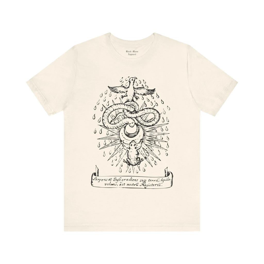 Alkemisymbol Mysterium Retro Skräckkonst T-shirt Gotisk Mörk Estetik Gotia T-shirt Svart Magi Gotisk Herr- och Dam-t-shirt