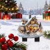 Durable Acrylic Yard Signs Santa Claus Garden Stake, Christmas Snowman Sign, 2D Decorations Flat Snowy Cottage Ornament for Lawn Pathway Holiday