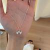 925 Silver Korean Fashion Shiny Smooth Bow Necklace Exquisite Silver Choker Necklace Ladies Wedding Party Fine Jewelry Wholesale