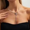Trendy Y Necklace with Heart Motifs OT Interlocked Clasp Ideal for Modern Women Fashion Collarbone Chain Adornment
