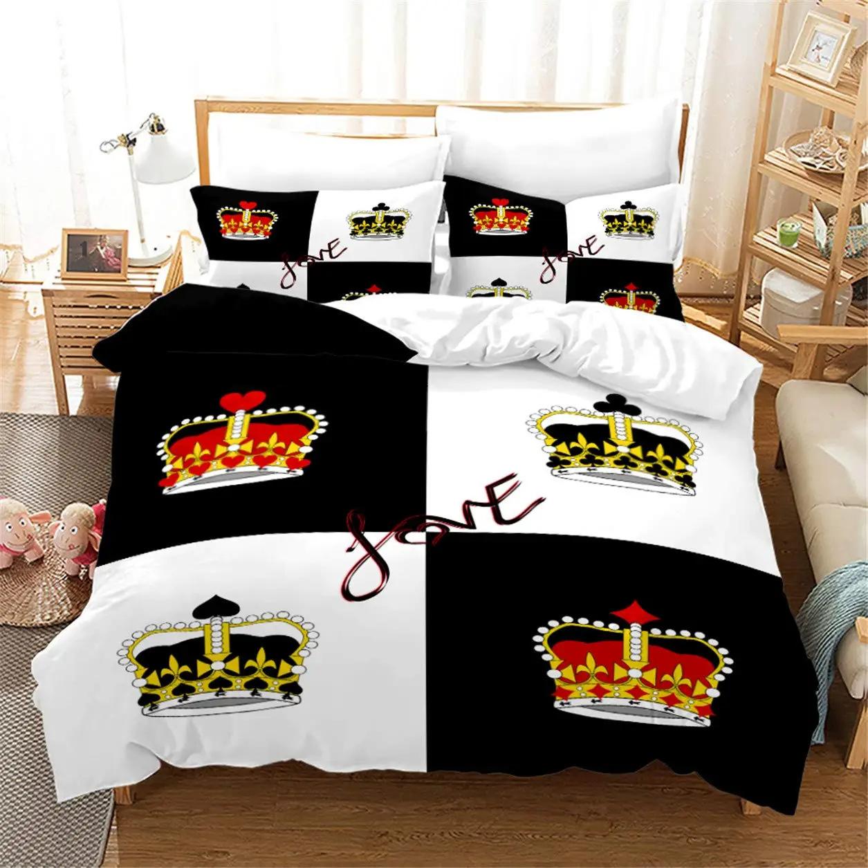 

Black And White Duvet Set Romantic Valentine S Day Bedding Set Gift Three-Piece Set EU single 135*200