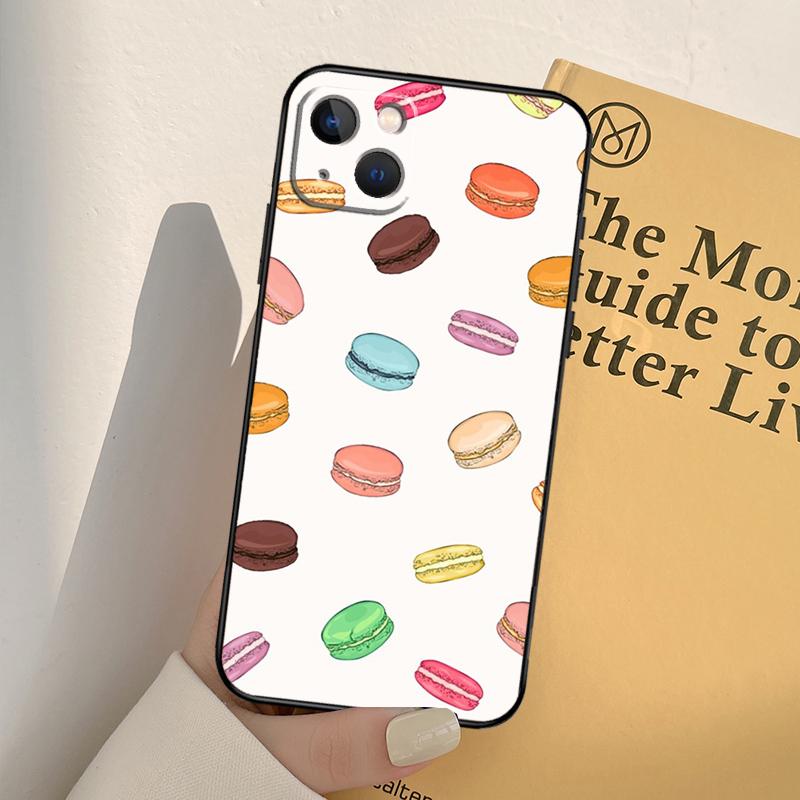 Macarons Cake Dessert Phone Case For iPhone 17 16 15 14 13 12 11 Pro Max mini XR 16e 15 16 Plus 17 Air Full Cover