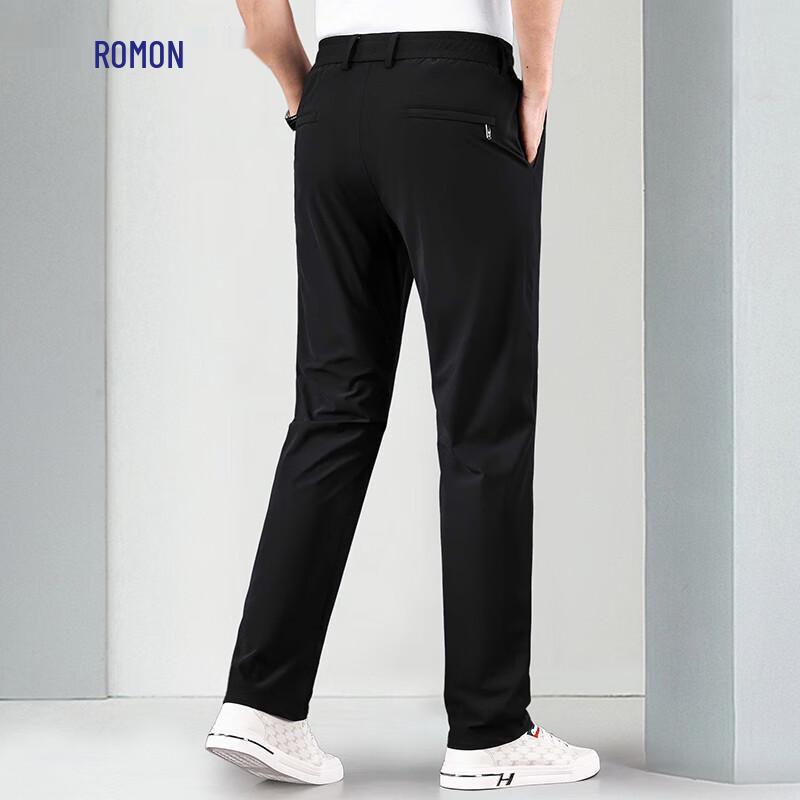 Romon Men's Ice Silk Straight-Leg Casual Pants