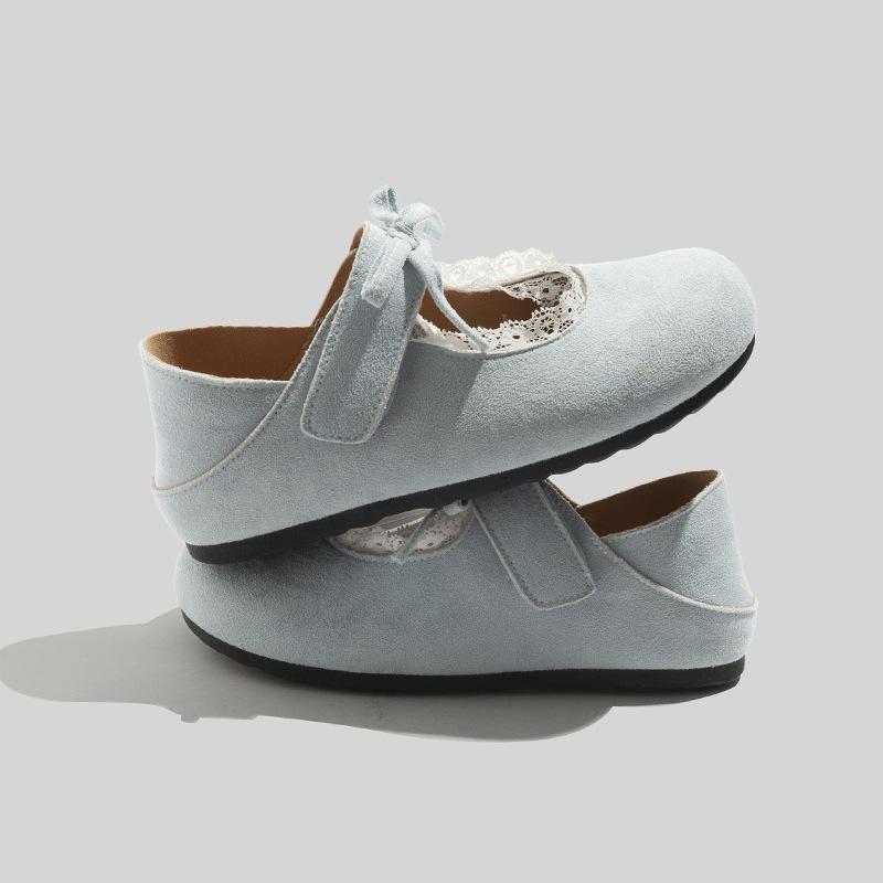 

Belle retro lace bag head and half slippers, wearing new spring and summer flat-bottomed Boken shoes 39