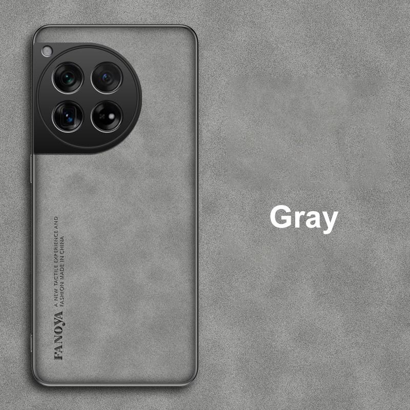 For OnePlus 12 12R Case Luxury PU Leather Phone Case For OnePlus Ace 3 5G OnePlus12 R Back Cover Matte Silicone Full Protection