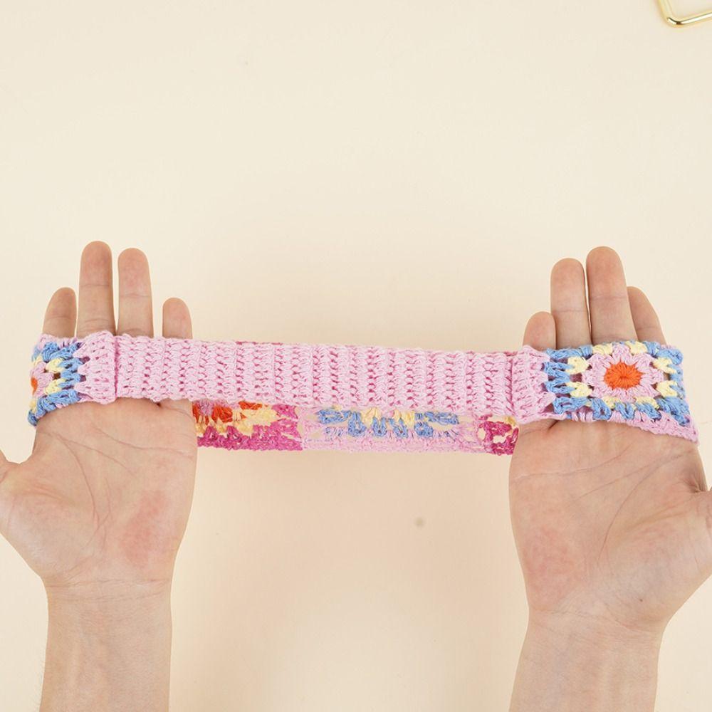 Bohemian Hollow Crochet Bandana Flower Women Hair Scarf Elegant Ethnic Style Hair Band  Girls