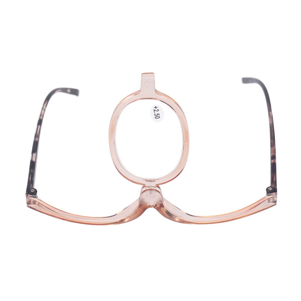 Flip Down Magnify Glasses Folding 180 Degree Rotating Magnifying Cosmetic Reading Glasses for