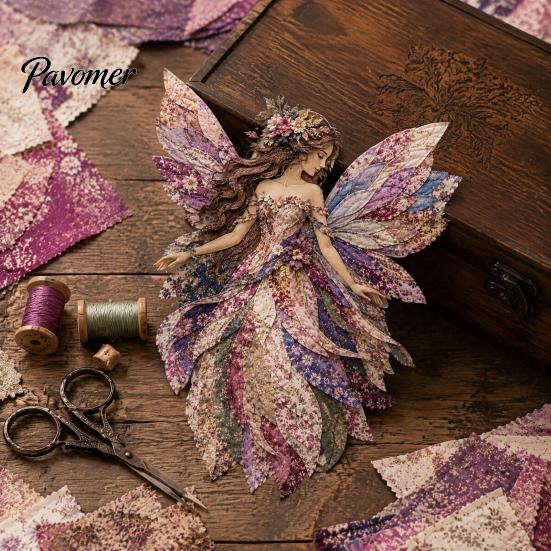 Stoffbastelbedarf Blumenfee Patchwork DIY-Set, Mehrlagiges Nähen Skurriler Heimdekorations-Blumen-Bausatz für Erwachsene, Wanddekoration