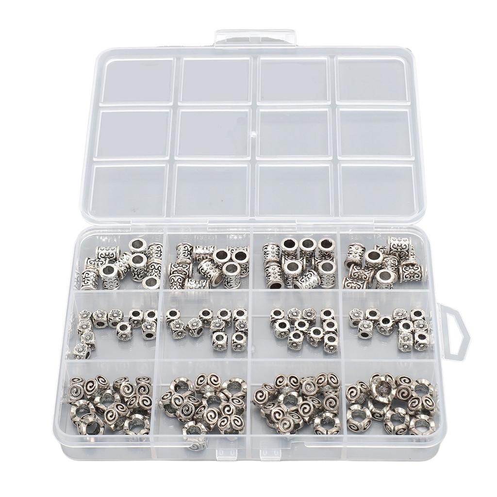 120pcs Dreadlocks Beads Vintage Hair Braid Rings Alloy Cuffs Braiding Hair Accessories for Jewelry Making