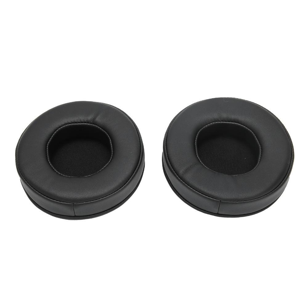 2PCS Black Universal Headphone Ear Pad Comfortable Sponge + Leather Ear Pads Cushion Noise Isolation Ear Covers