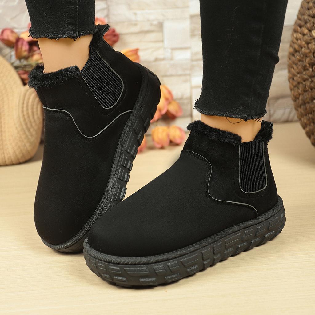 Fashion Women Boots 2025 Winter New Style Vintage Casual Women Cotton Shoes Thick Sole Round Toe Daily Rubber Sole Snow Boots Women