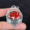Kingman red mohave copper turquoise pendant gemstone handmade jewelry 925 sterling silver pendant anniversary gifts antique silver jewelry