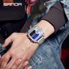 SANDA 6163 Top Luxury Fashion Men's Quartz Electronic Dual Screen Watch Waterproof Countdown Quartz Steel Strip Men's Watch