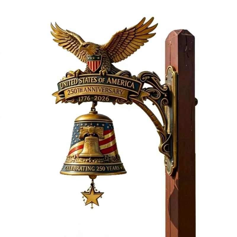 US 250Th Anniversary Doorbell 250Th Anniversary Bells Wall Mounted Doorbell for Courtyards Yard Outdoor Decorations
