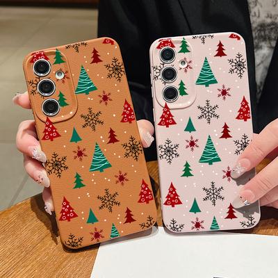 Custodia Per Samsung Galaxy S25 S24 FE S23 Ultra A56 A16 A17 A36 A26 A55 A15 A25 A54 5G S25 S24 S22 Ultra S23 FE Cover Morbida in TPU per Telefono Custodia Albero di Natale