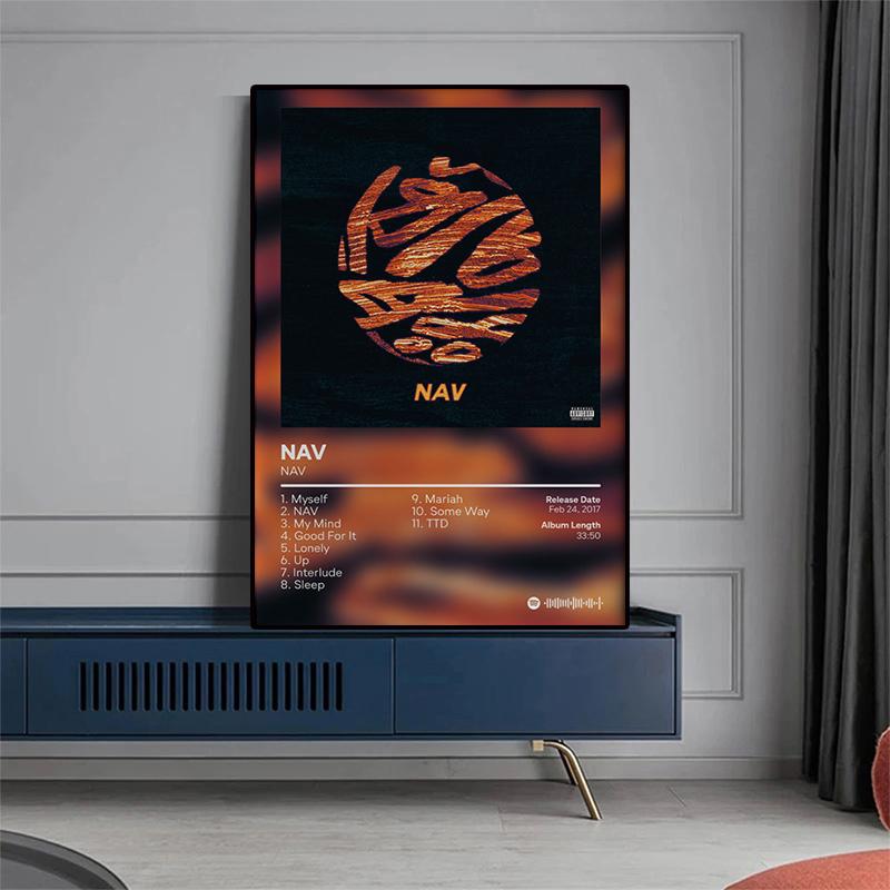 Pop Rap Müzik Albüm Kapağı Sanatçı NAV Posteri Estetik Rapçi Hip Hop Rock Iyi Niyetler Tuval Duvar Sanatı Odası Ev Duvar Dekoru