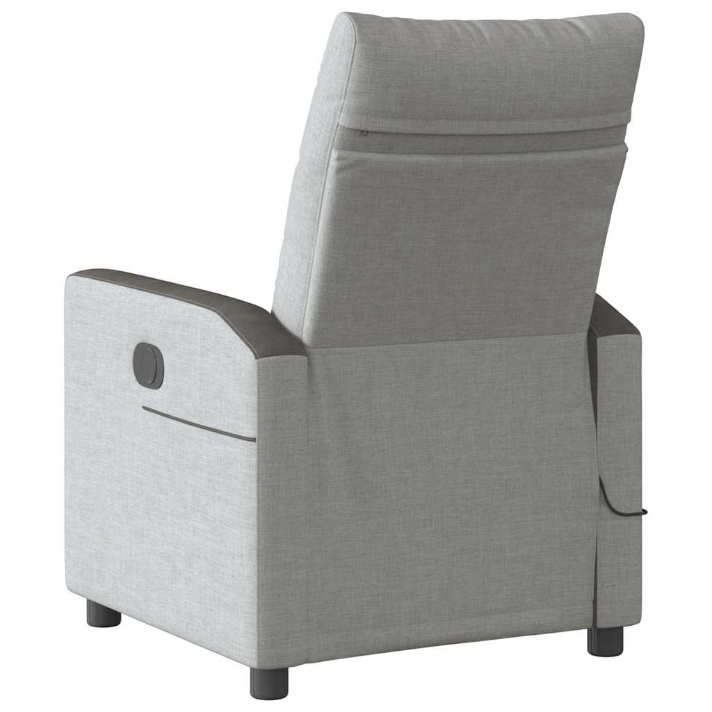 Foldable Massage Armchair, Electric, Grey, Fabric