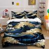 Golden Wave Pattern Decor Set Soft Comfortable Duvet Cover Bedding Set Included 1*Duvet Cover & 2*Pillowcases Gift