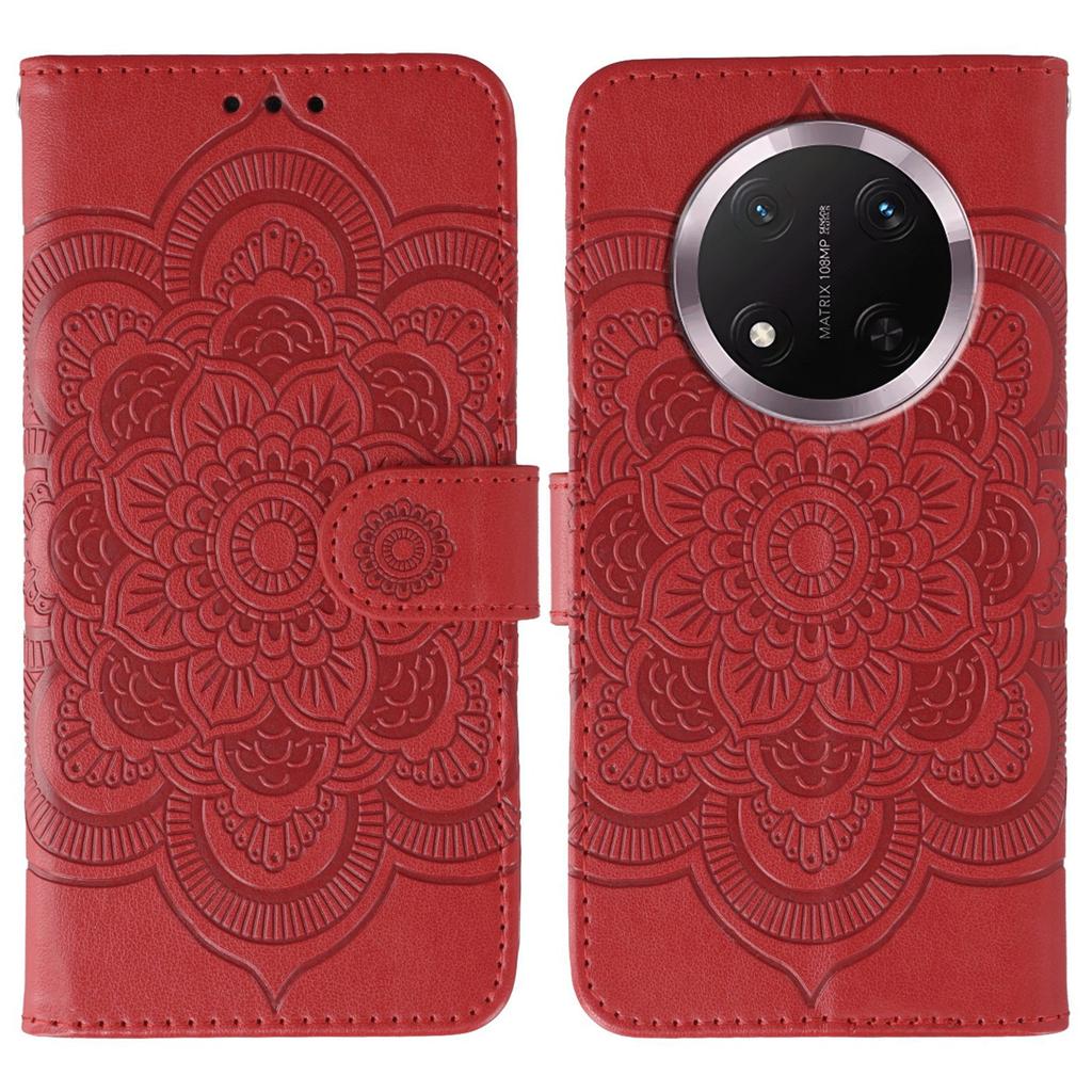 Phone Case For Honor Magic7 Lite 5G/X60 Pro 5G/X9c 5G PU Leather Mandala Imprinted Design Wallet Cover