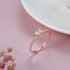 Kinel Triangle Natural Zircon Rings for Women Romantic Rose Gold Jewelry Gift