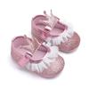 Scarpe Principessa con Bordo in Filato Moda Forma di Corona Fondo Morbido Scarpe per Bambini Piccoli