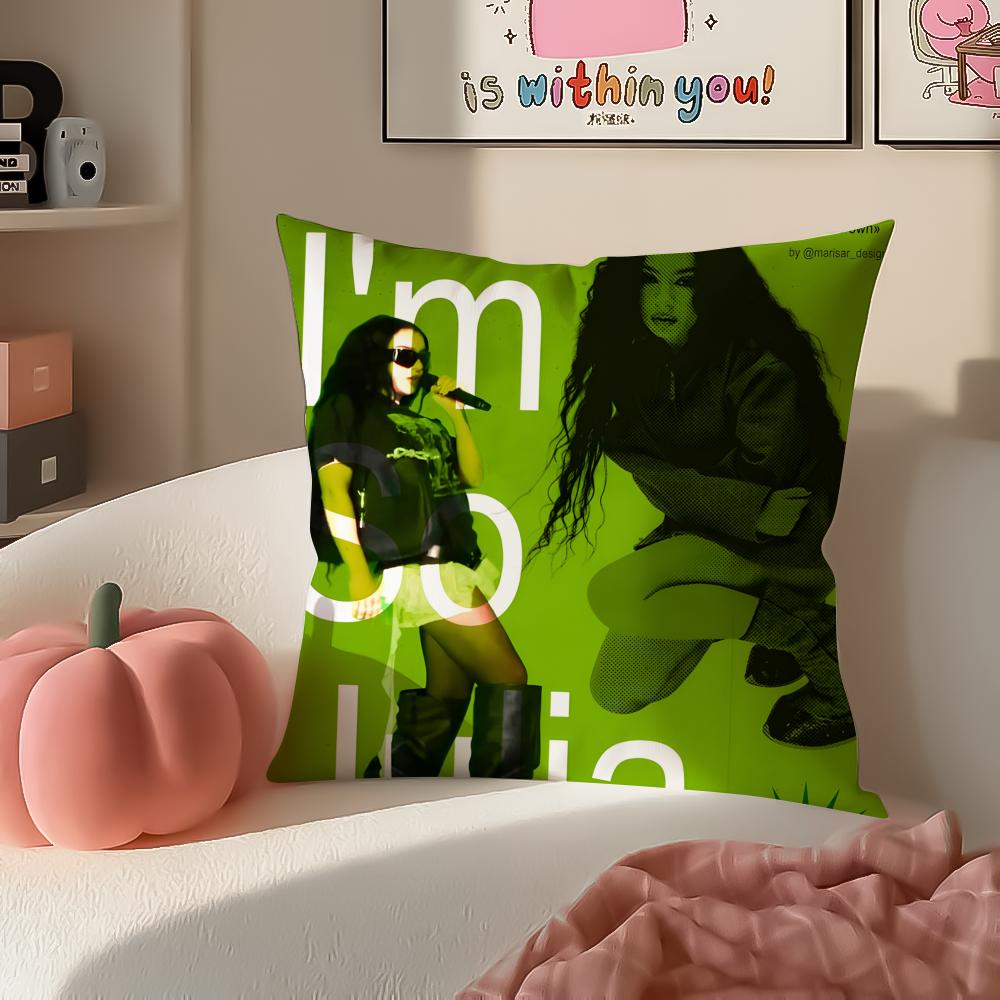 Singer Pop CCharli XCXX Cushion Cover Pillowcase Short Plush Invisible Zipper Room Sofa Cushion Cover