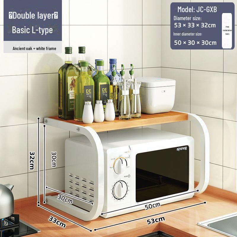 Three-Layer Kitchen Microwave and Spice Storage Rack