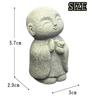 clowin Jizo Small Garden Mini Jizo Stone Granite Aquarium Bonsai Gray Stone Statue, Figurine, Ornament, Japanese-Style Ornament,