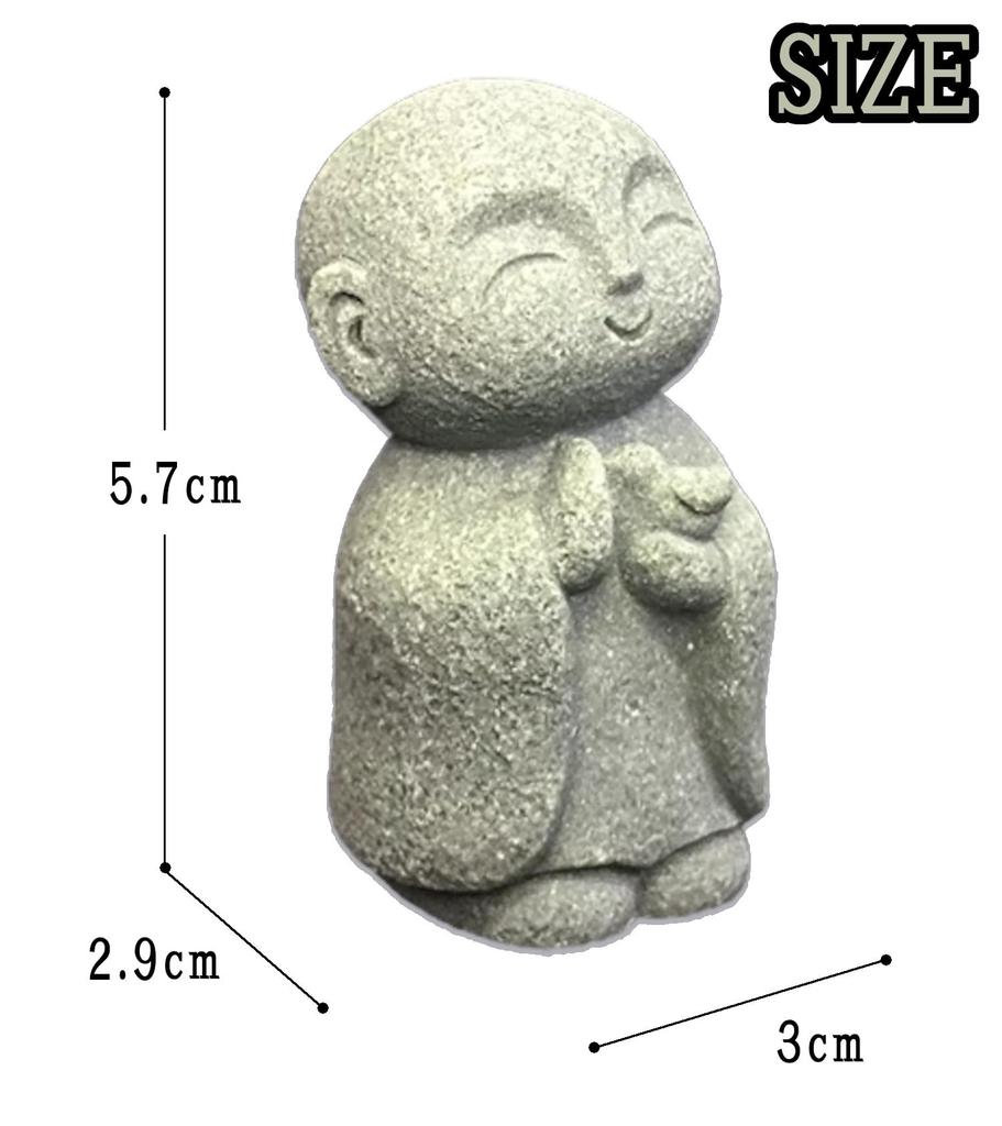 clowin Jizo Small Garden Mini Jizo Stone Granite Aquarium Bonsai Gray Stone Statue, Figurine, Ornament, Japanese-Style Ornament,