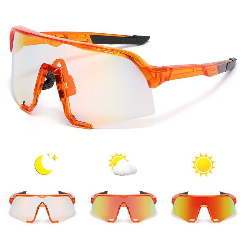 Tag Nacht Fahrradbrille Herren Damen Marathon Laufen Mountainbiken Winddicht Farbwechselnde Sportsonnenbrille