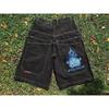 Vintage Y2K Baggy Denim Shorts Men Hip Hop Streetwear Letter Print Skater Casual