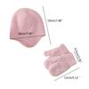 Solid Color Newborn Beanie Hat Mitten Set Warm Knitted Cap Hospital Hat for Toddler Girls Boys Ears Protections Hat