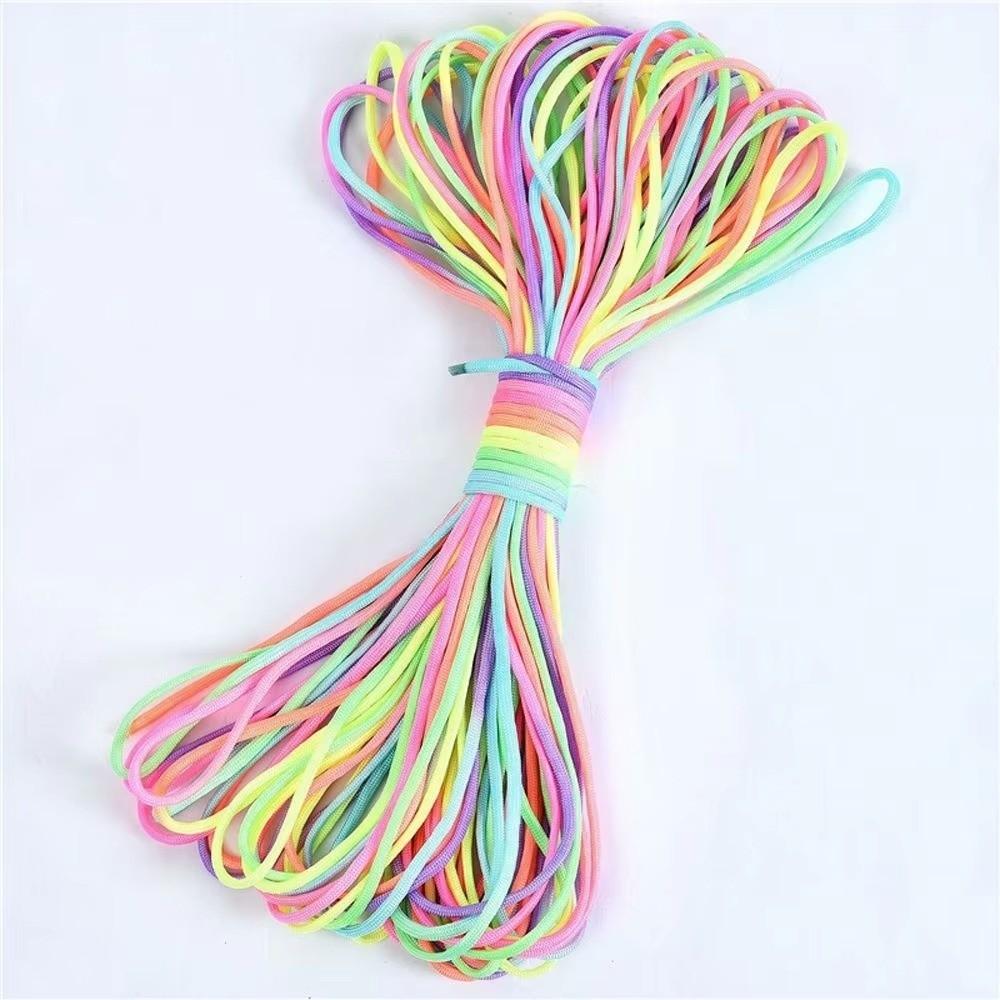 Durable Parachute Cord Multi-Strand Bracelet Cord New Rainbow Paracord Rope  Survival Gear