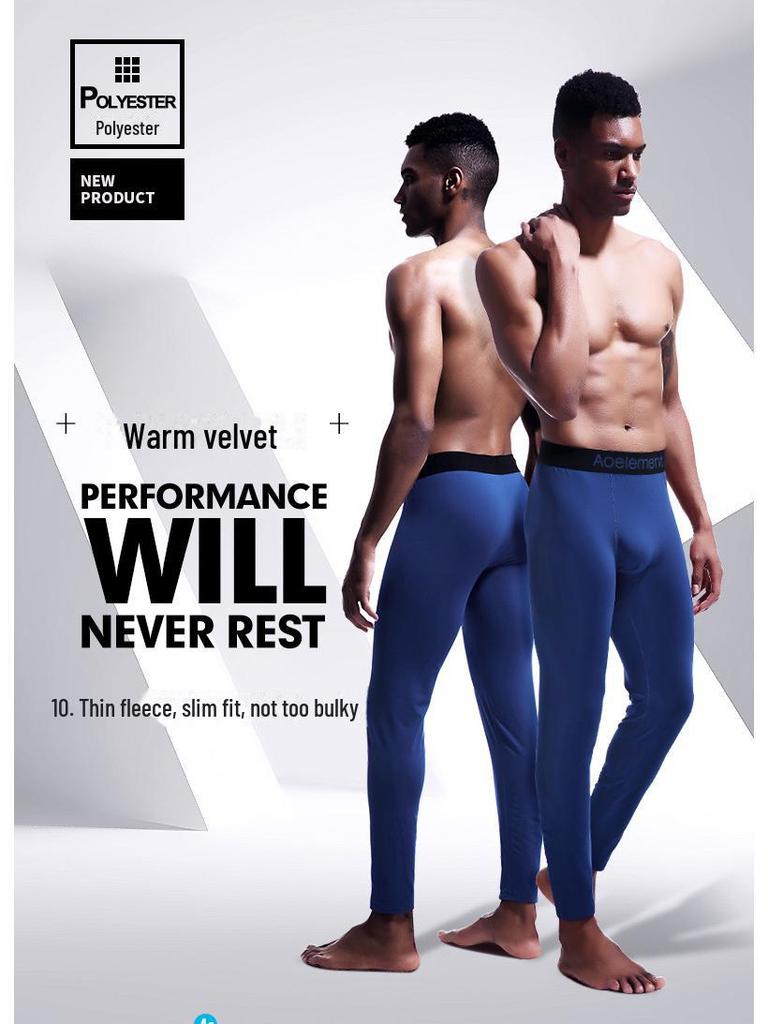 Men's Thin Velvet Warm Autumn/Winter Leggings - Comfortable and Close-Fitting.