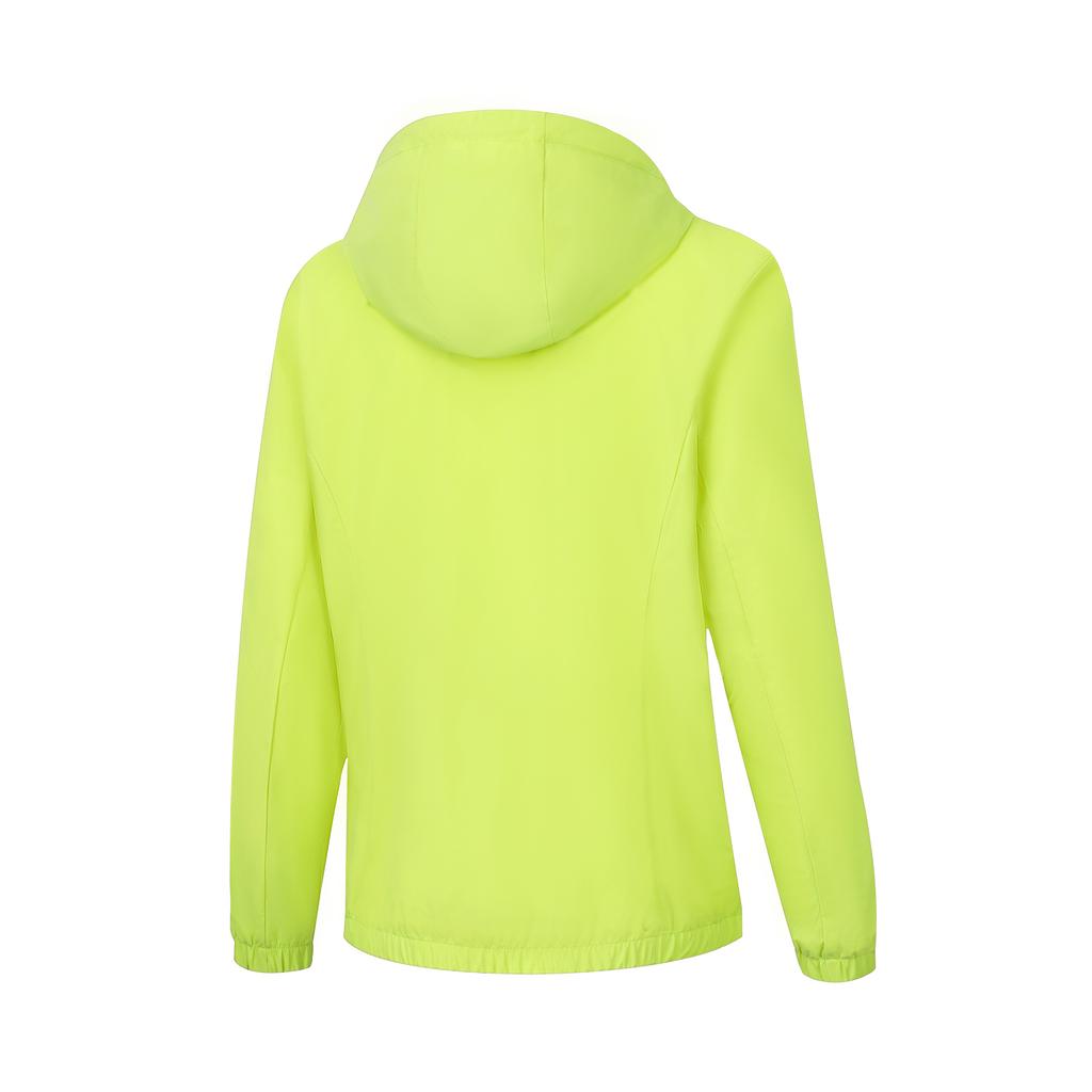 Li Ning Group Purchase Series Logo Raglan Zip-Up Hooded Sports Windbreaker Women Outerwear Yellow Lime-Green AFDU626-5