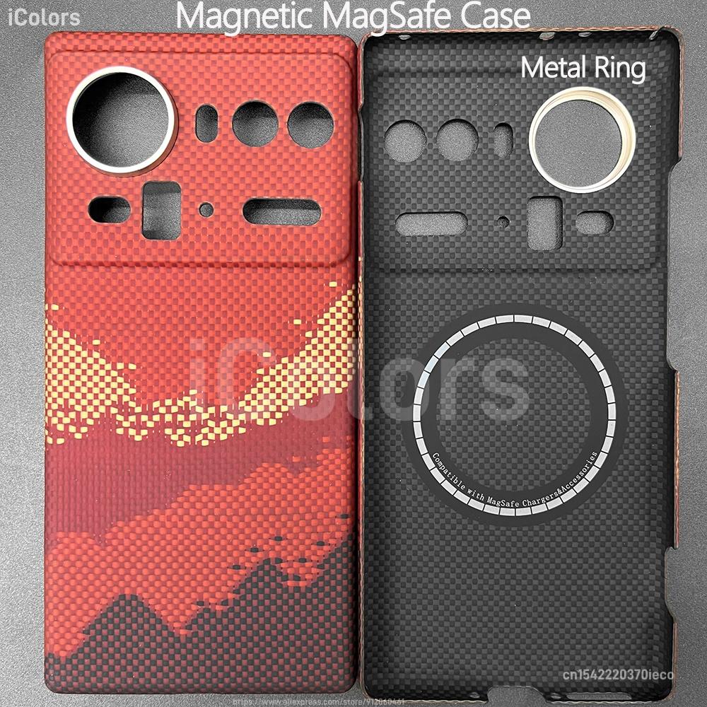 Magnetic Case for Nubia Z80 Ultra Aramid Carbon Fiber Case Ultra Thin Lightweight Armor Protective Cover