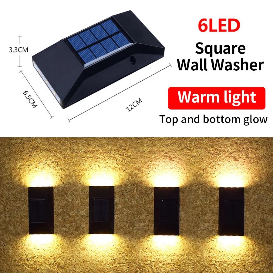 

Светодиодные солнечные светильники, уличные солнечные точечные светильники, водонепроницаемые настенные светильники, работающие на солнечной энергии, солнечные лампы, декоративные светильники для сада