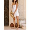 Retro European & American Style French Cotton Linen Slip Dress – Breathable, Comfortable, Tie-Up Back, Sexy Summer Short Dress