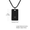 Vnox 60cm Stylish Dog Tag Pendant Neckalce for Men, Stainless Steel Geometric Box Chain Necklace, Birthday Graduate Father Gift