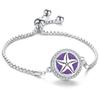Crystal Rhinestone Aromatherapy Tree of Life Bracelet - Adjustable Titanium Steel with Essential Oil Compartment.