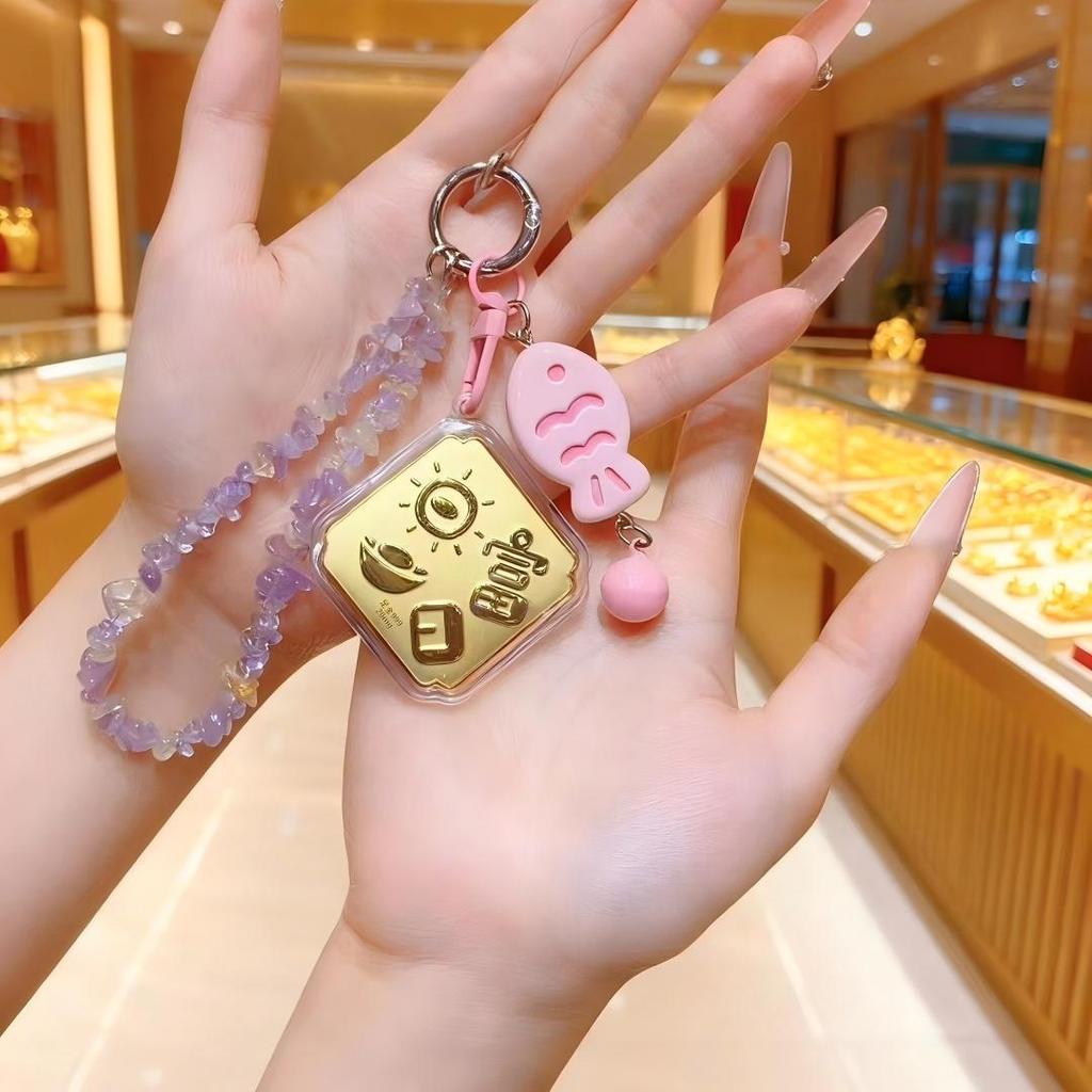 Glücksbringer Gold Handyanhänger & Schlüsselanhänger mit Wasserbucht-Design