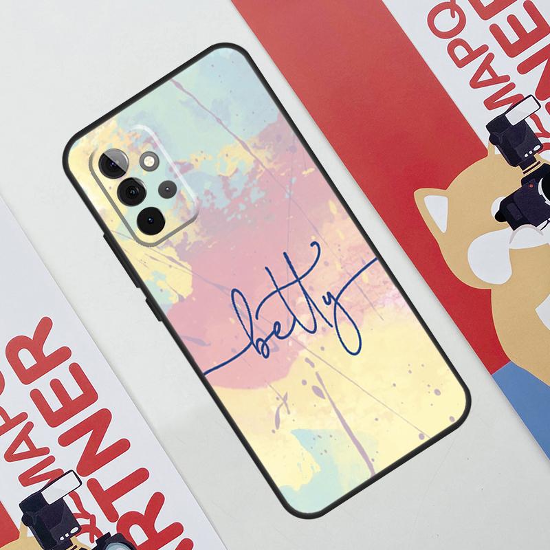 Capa de Telefone Arco-íris em Aquarela com Nome Personalizado Para Samsung Galaxy A53 A33 A23 A13 A52 A32 A22 A12 A51 A71 A14 A24 A34 A54 A21S