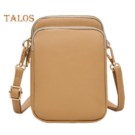 

Жіноча сумка через плече Оксфордська тканина на блискавці з кількома відділеннями Сумка через плече Вертикальна портмоне для мобільного телефону з отвором для навушників для повсякденного життя Офіс для подорожей хакі