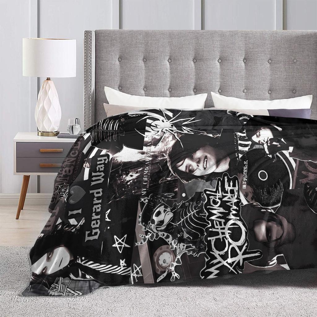 My Chemical Romance Flannel Blanket Warm Soft Throw Blanket for Home Decor Camping Graphic Bedspread Sofa Bed Cover