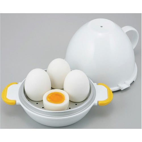 Wahei Freiz Akebono Sangyo Boiled Egg Container for 4 Approx. Width 18 X Depth 16.2 X Height 13.4 (cm) Made In Japan RE-279 Resin White