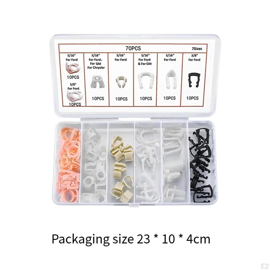 70 Pieces Fuel Line Retainer Clips Assortment 61280 Auto Maintenance Replace Premium